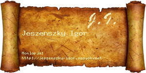Jeszenszky Igor névjegykártya